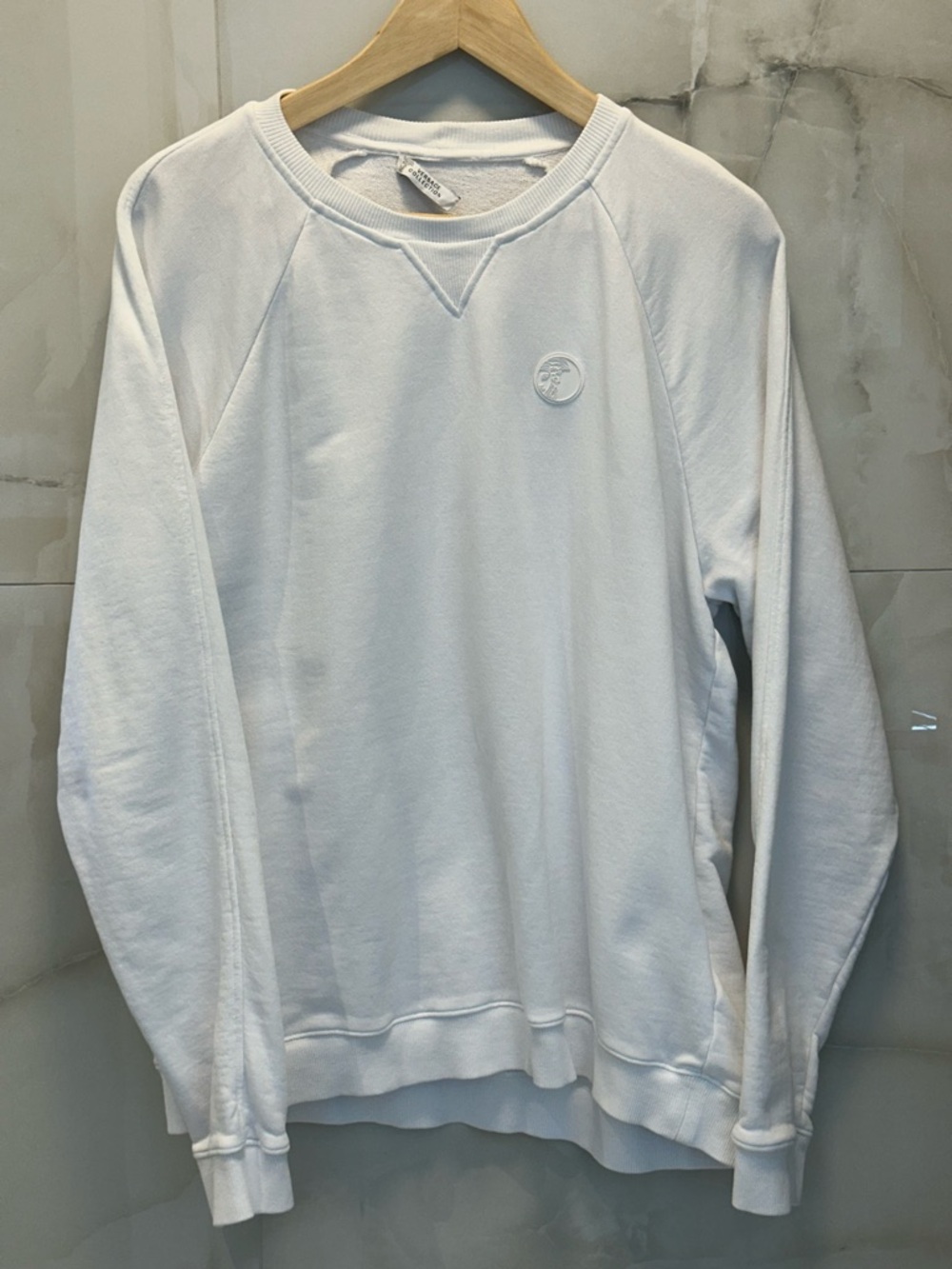 Authentic Versace Collection White Crewneck Sweatshirt with Subtle Logo XL